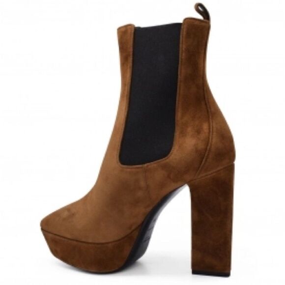 Saint Laurent Vika 95 Chelsea Ankle Boots in Brown Suede. Size 39 IT. - Picture 3 of 9